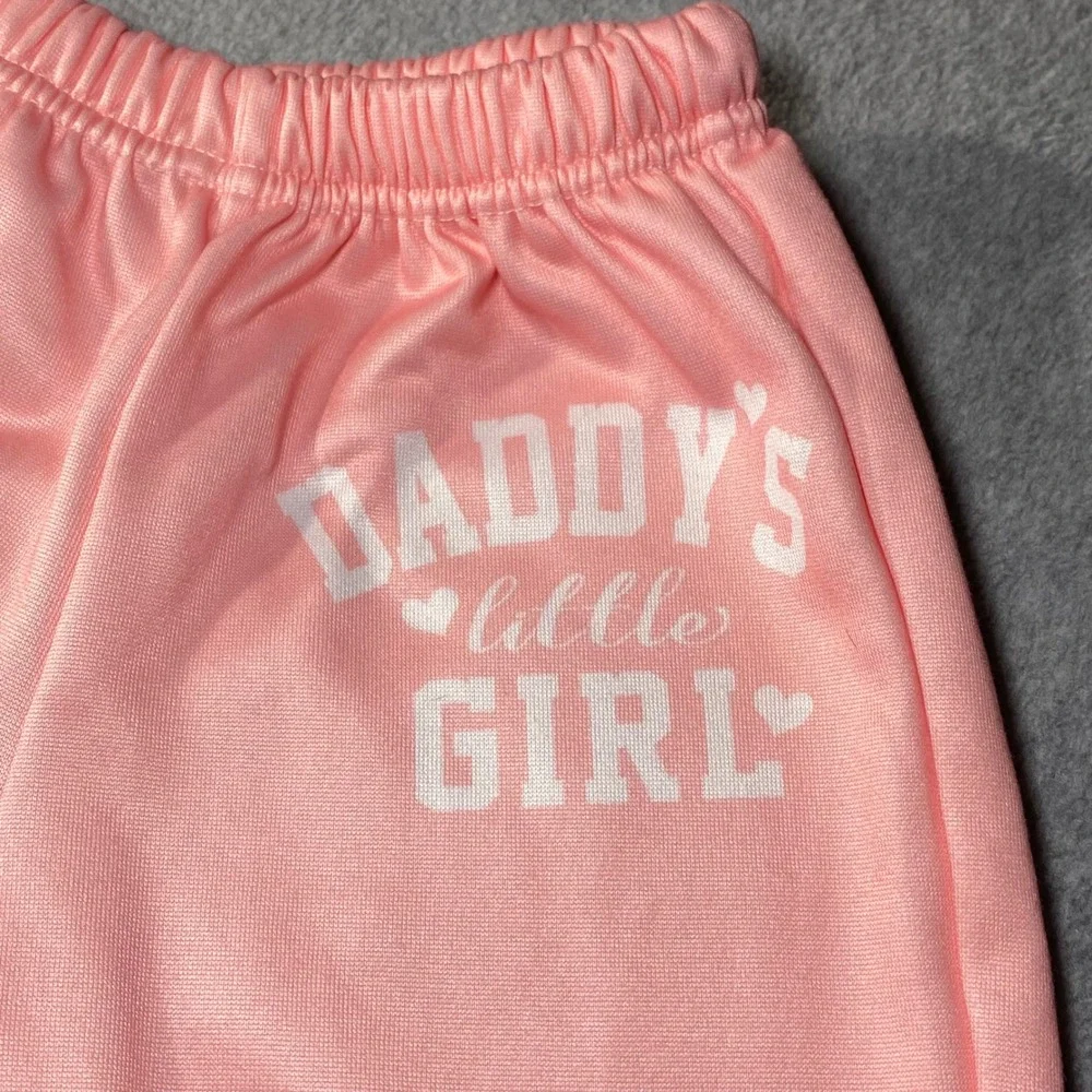 SHEIN Sweatshirt Sweatpants Set Kids 5Y‎ Pink Daddys Little Girl Graphic Joggers